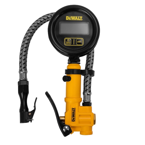 Dewalt 2.5 Digital Inflator with 12 Steel Braided Hose 0-200 PSI DXCM024-0411